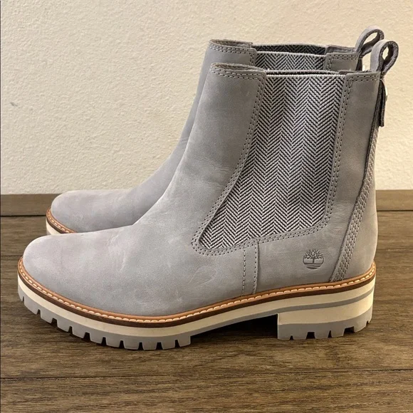 [Timberland] Courmayeur Valley Chelsea Leather Boots w/ Herringbone Women’s 10 - Picture 3 of 12